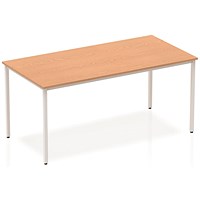Impulse Rectangular Table, 1600mm, Oak, Silver Box Frame Leg Impulse Rectangular Table, 1600mm, Oak, Silver Box Frame Leg