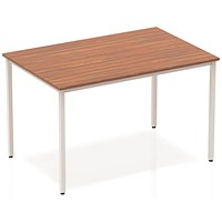 Impulse Rectangular Table, 1200mm, Walnut, Silver Box Frame Leg Impulse Rectangular Table, 1200mm, Walnut, Silver Box Frame Leg