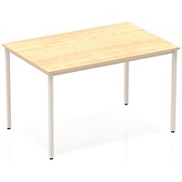 Impulse Rectangular Table, 1200mm, Maple, Silver Box Frame Leg