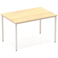 Impulse Rectangular Table, 1200mm, Maple, Silver Box Frame Leg Impulse Rectangular Table, 1200mm, Maple, Silver Box Frame Leg