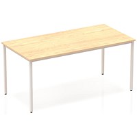 Impulse Rectangular Table, 1600mm, Maple, Silver Box Frame Leg