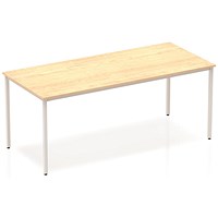 Impulse Rectangular Table, 1800mm, Maple, Silver Box Frame Leg Impulse Rectangular Table, 1800mm, Maple, Silver Box Frame Leg