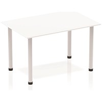 Impulse Rectangular Table, 1200mm, White, Silver Post Leg