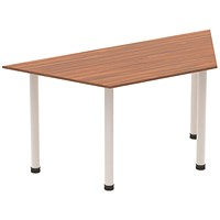 Impulse Trapezoidal Table, 1600mm, Walnut, Silver Post Leg