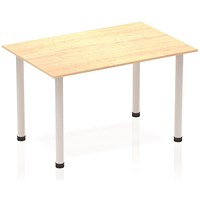 Impulse Rectangular Table, 1200mm, Maple, Silver Post Leg