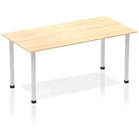 Impulse Rectangular Table, 1400mm, Maple, Silver Post Leg Impulse Rectangular Table, 1400mm, Maple, Silver Post Leg