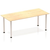 Impulse Rectangular Table, 1800mm, Maple, Silver Post Leg