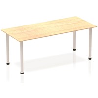 Impulse Rectangular Table, 1800mm, Maple, Silver Post Leg Impulse Rectangular Table, 1800mm, Maple, Silver Post Leg