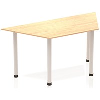 Impulse Trapezoidal Table, 1600mm, Maple, Silver Post Leg