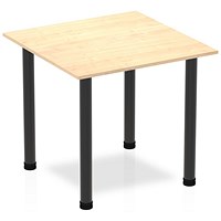 Impulse 800mm Square Table, Maple, Black Post Leg