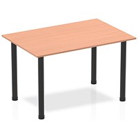 Impulse Rectangular Table, 1200mm, Beech, Black Post Leg