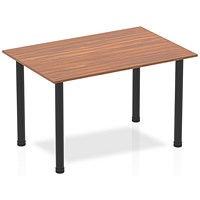 Impulse Rectangular Table, 1200mm, Walnut, Black Post Leg