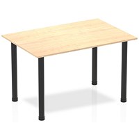 Impulse Rectangular Table, 1200mm, Maple, Black Post Leg