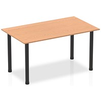 Impulse Rectangular Table, 1400mm, Oak, Black Post Leg