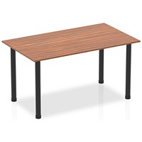 Impulse Rectangular Table, 1400mm, Walnut, Black Post Leg