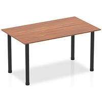 Impulse Rectangular Table, 1400mm, Walnut, Black Post Leg Impulse Rectangular Table, 1400mm, Walnut, Black Post Leg