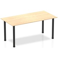 Impulse Rectangular Table, 1600mm, Maple, Black Post Leg