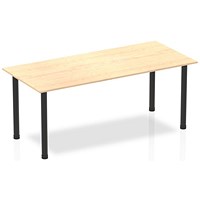 Impulse Rectangular Table, 1800mm, Maple, Black Post Leg
