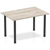 Impulse Rectangular Table, 1200mm, Grey Oak, Black Post Leg