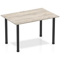 Impulse Rectangular Table, 1200mm, Grey Oak, Black Post Leg Impulse Rectangular Table, 1200mm, Grey Oak, Black Post Leg