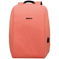 BestLife Travel Safe Laptop Backpack with USB Connector, For up to 15.6 Inch Laptops, Orange