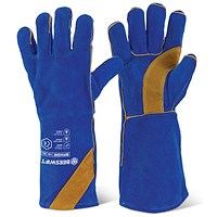 Beeswift Cat2 Hq 16” Welders Gauntlet, Blue & Gold, Pack of 10