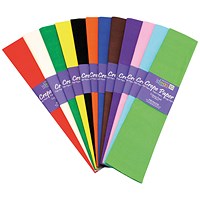 Bright Ideas Crepe Paper, 500mmx3m, Assorted, Pack of 12