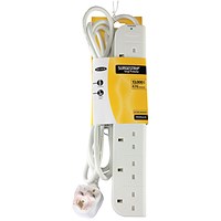 Belkin Surge Protected Power Extension Lead, 6 Sockets, 3m Lead, White
