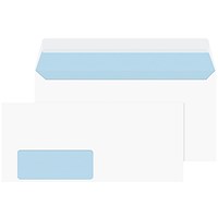 Blake PurelyEveryday DL White Envelopes, Window, 100gsm, Peel & Seal, Pack of 50