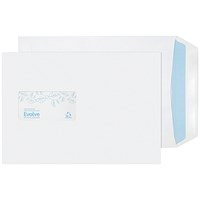 Evolve C5 Recycled Envelopes, Window, Self Seal, 100gsm, White, Pack of 500 Evolve C5 Recycled Envelopes, Window, Self Seal, 100gsm, White, Pack of 500