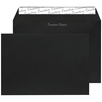 Blake Plain Black C5 Envelopes, Peel and Seal, 120gsm, Pack of 250 Blake Plain Black C5 Envelopes, Peel and Seal, 120gsm, Pack of 250
