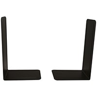 Metal Bookends Black, 215mm Large, One Pair