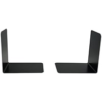 Metal Bookends Heavy Duty Black, 140mm Medium, One Pair