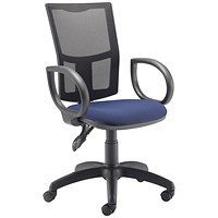 5 Star Lumo Mesh Chair with Fixed Arms Royal Blue