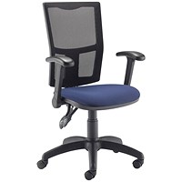 5 Star Lumo Mesh Chair with Folding Arms Royal Blue