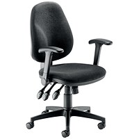 5 Star Teso High Back Task Chair with Folding Arms Black