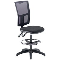 5 Star Lumo Mesh Chair No Arms Draughtsman Kit Black