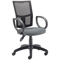 5 Star Lumo Mesh Chair with Fixed Arms Charcoal