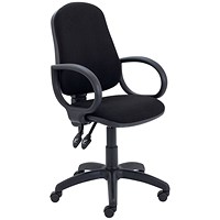 5 Star Lumo High Back Operator Chair with Fixed Arms Black