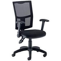5 Star Lumo Mesh Chair with Folding Arms Black