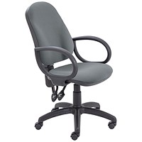 5 Star Lumo High Back Operator Chair Fixed Arms Charcoal