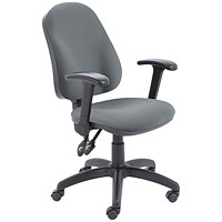 5 Star Lumo High Back Operator Chair Folding Arms Charcoal
