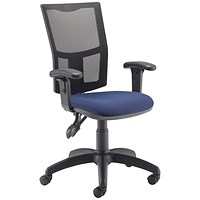 5 Star Lumo Mesh Chair Height Adjustable Arms Royal Blue