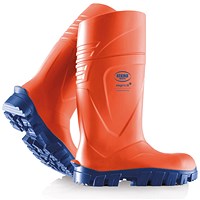 Bekina Steplite X Thermoprotec Full Safety S5 Non Metallic Wellington Boots, Orange, 4