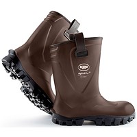 Bekina Riglite X Solidgrip Fur S5 Full Safety Wellington Boots, Brown, 4