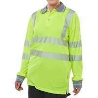 Beeswift High Visibility Executive Long Sleeve Polo Shirt, Saturn Yellow, XL Beeswift High Visibility Executive Long Sleeve Polo Shirt, Saturn Yellow, XL