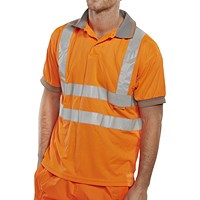 Beeswift Short Sleeve Polo Shirt, Orange, Large