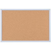 Bi-Office Pastel Cork Noticeboard, 600x400mm, Blue Wooden Frame