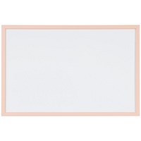 Bi-Office Pastel Non-Magnetic Whiteboard, Salmon Frame, 600x400mm