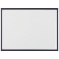 Bi-Office Basic Non-Magnetic Whiteboard, Black Frame, 600x450mm